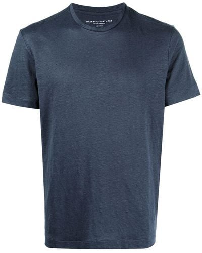 Majestic Filatures T-shirt en maille à coupe ajustée - Bleu