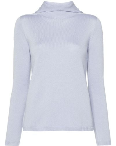 Max Mara Paprica Knitted Hoodie - Blue