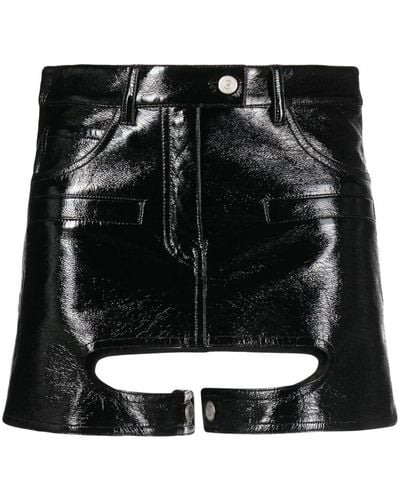 Courreges Chaps Vinyl-effect Miniskirt - Black
