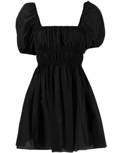 Matteau Short-sleeve Shirred Minidress - Black