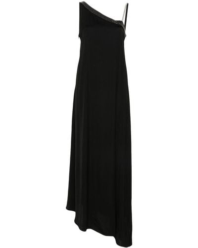 Peserico Asymmetric Midi Dress - Black