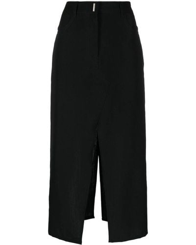 Givenchy Falda larga con cintura alta - Negro
