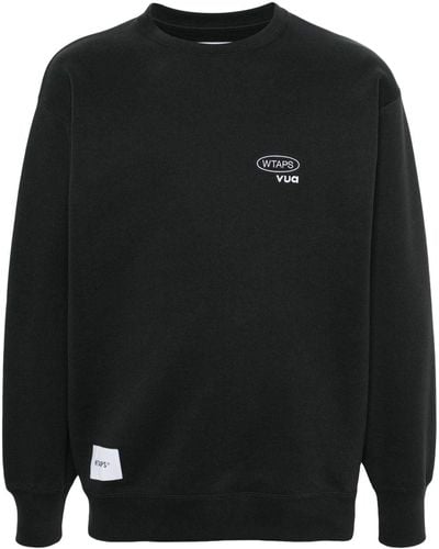 WTAPS Logo-embroidered Cotton Sweatshirt - Black