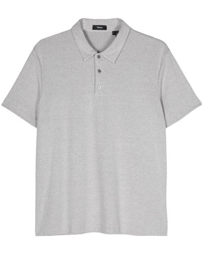 Theory Ribbed Polo Shirt - Grey