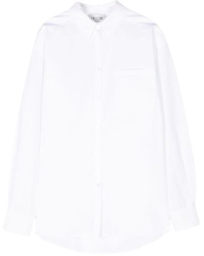 Del Core Pleat-detailing Poplin Shirt - White