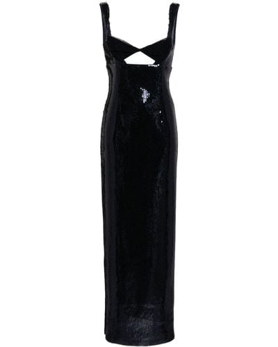 Galvan London Liquid Twist Paillettenkleid - Schwarz