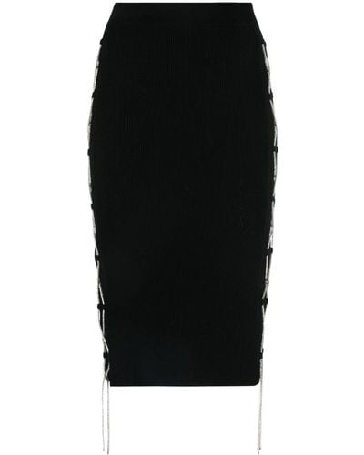 GIUSEPPE DI MORABITO High-waist Lace-detail Skirt - Black