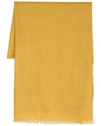 N.Peal Cashmere Châle en cachemire à bords francs - Jaune