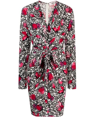 Diane von Furstenberg Miley Jurk Met Bloemenprint - Wit