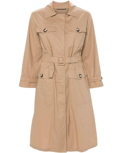 Herno Elasticated Double-breasted Trench Coat - Natural
