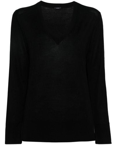 JOSEPH V-neck Long-sleeve Sweater - Black