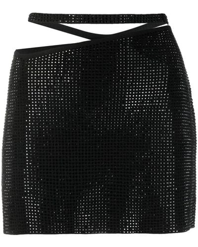 ANDREADAMO Rhinestone-embellished Miniskirt - Black