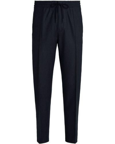 ZEGNA Drawstring Tapered Trousers - Blauw