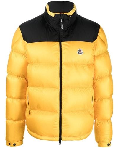 Moncler Two-tone Logo-patch Padded Jacket - Yellow