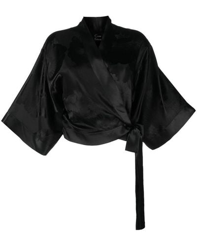 Carine Gilson Silk Jacquard-pattern Blouse - Black