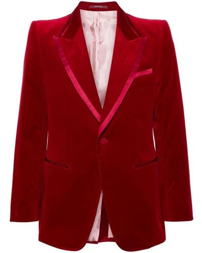 Gucci Velvet Single-breasted Blazer - Red