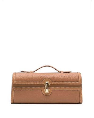 SAVETTE Slim Symmetry Leather Bag - Brown