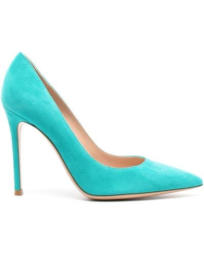 Gianvito Rossi Gianvito 105mm Suede Court Shoes - Blue