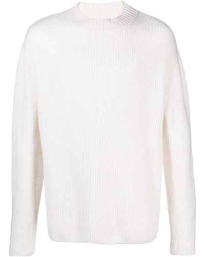 LeKasha Ribbed Organic Cashmere Sweater - White