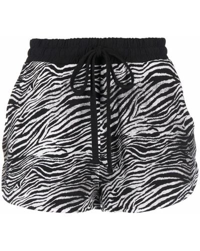 Thom Krom Zebra-print Drawstring-waist Track Shorts - Black