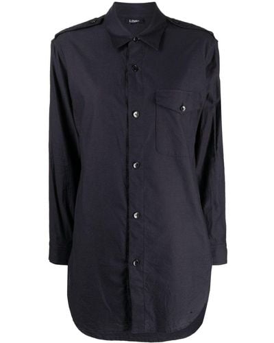 Yohji Yamamoto Long-sleeve Cotton Shirt - Blue