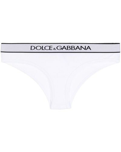 Dolce & Gabbana Slip Met Logo Tailleband - Wit