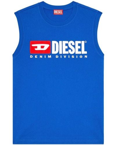 DIESEL T-isco-div Logo-print Tank Top - Blue
