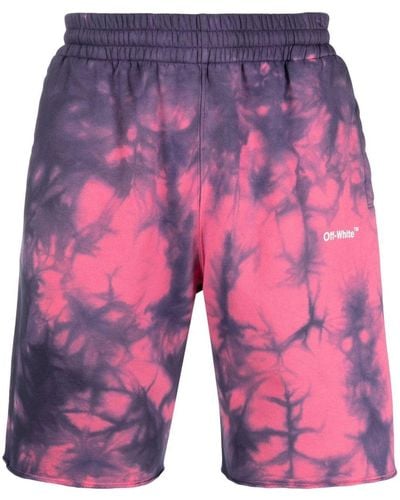 Off-White c/o Virgil Abloh Tie-dye Track Shorts - Red