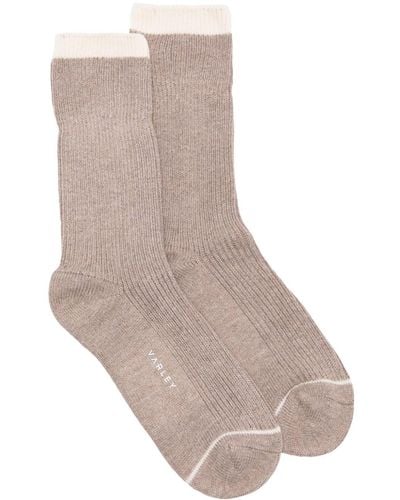Varley Ribbed Knit Socks - Natural