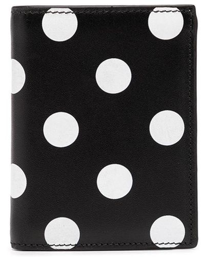 Comme des Garçons Polka Dot-print Leather Cardholder - Black