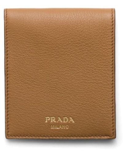 Prada Leather Bi-fold Wallet - White
