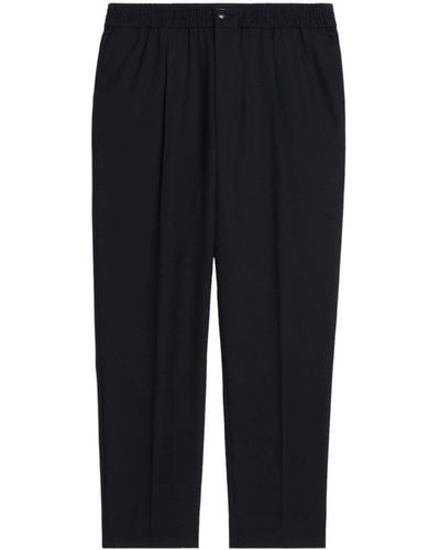 Ami Paris Cropped Elasticated-waistband Pants - Black