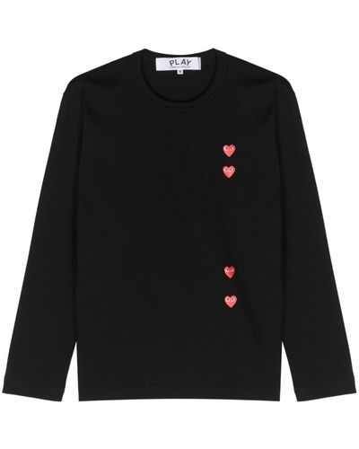 COMME DES GARÇONS PLAY Heart-print Cotton T-shirt - Black