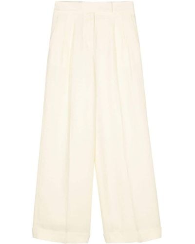 Peserico Linen Palazzo Trousers - Natural