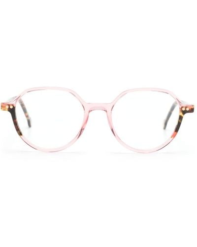 Carolina Herrera ラウンド眼鏡フレーム - ピンク
