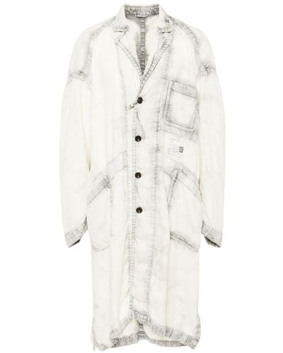 Maison Mihara Yasuhiro Single-breasted Linen Coat - White