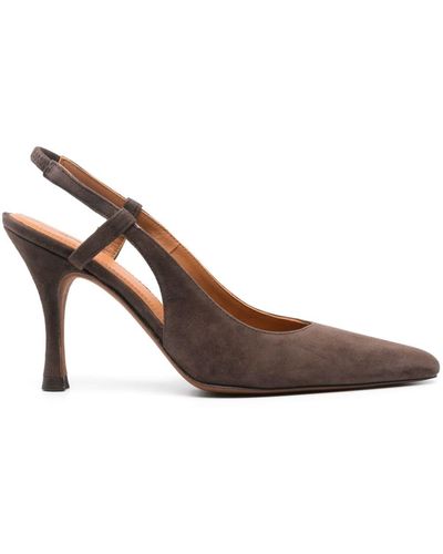 Polo Ralph Lauren 95mm Suede Slingback Court Shoes - Brown