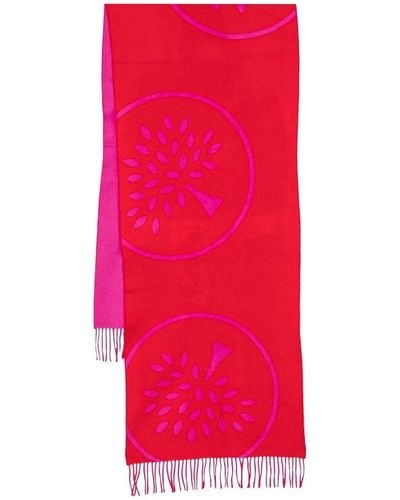 Mulberry Tree-print Scarf - Red