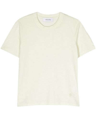 Yves Salomon T-shirt Van Katoen-kasjmierblend - Wit