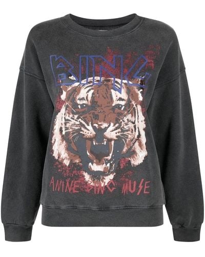 Anine Bing Tiger Printed Sweatshirt - Grey