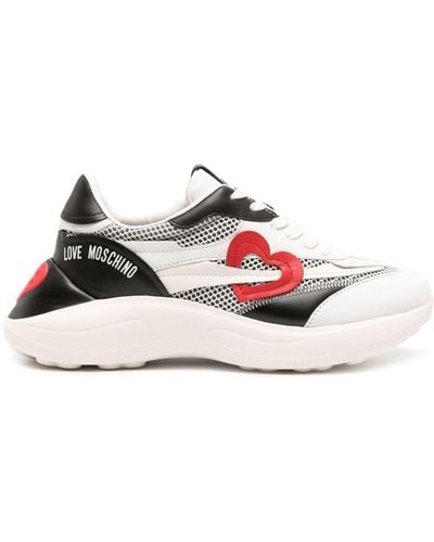 Love Moschino Sneakers Met Patch - Wit