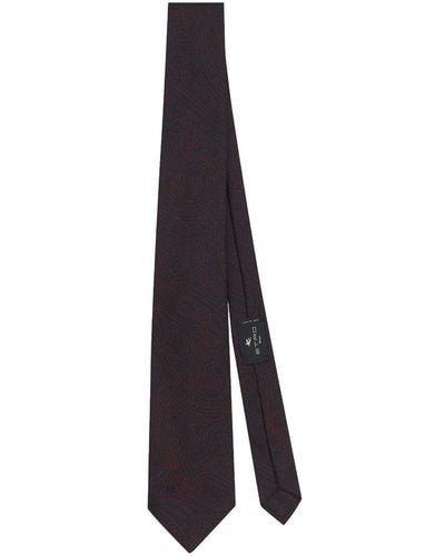 Etro Jacquard Printed Silk Tie - Black