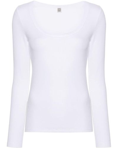 Totême T-Shirt mit U-Ausschnitt - Weiß