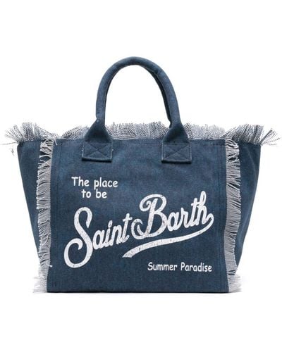 Mc2 Saint Barth Vanity cotton beach bag - Blau