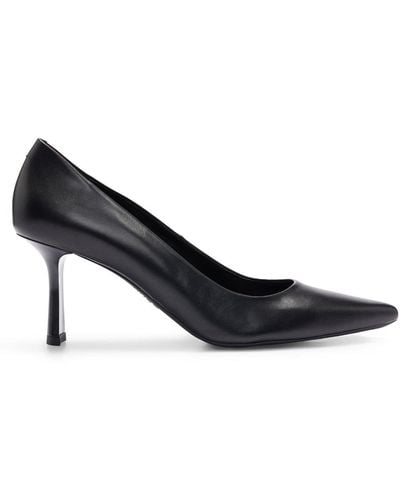 HUGO 70mm Pointed-toe Leather Court Shoes - Black