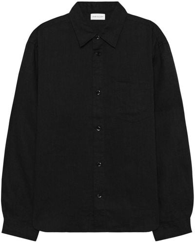 John Elliott Long-sleeve Linen Shirt - Black