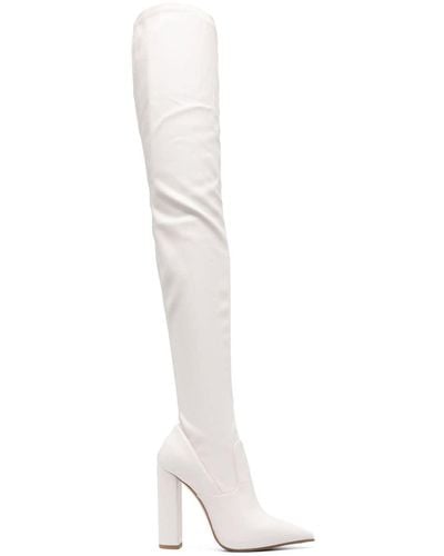 Le Silla Megan 110mm ポインテッドトゥ ブーツ - ホワイト