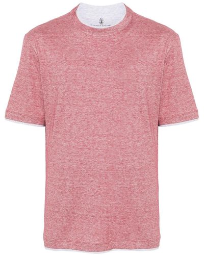 Brunello Cucinelli Layered-effect T-shirt - Pink