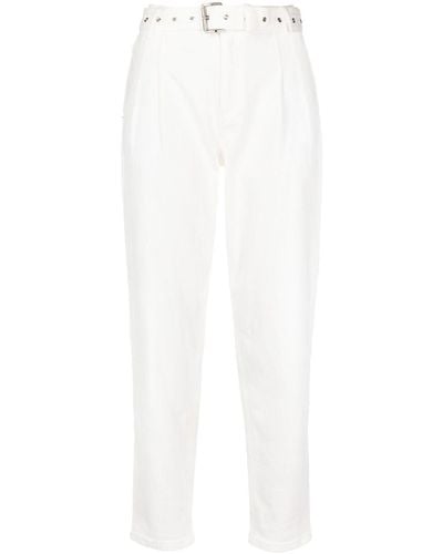 MICHAEL Michael Kors Pleat-detail Belted Jeans - White