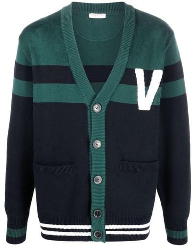 Valentino Garavani V-logo Knitted Cardigan - Black